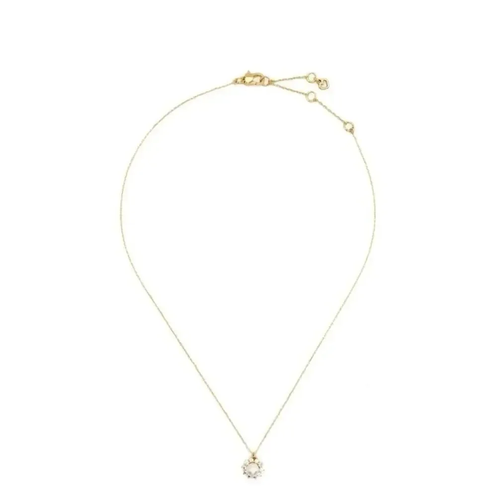 Kate Spade Sunny Halo Gold Pearl Pendant Necklace NWT Dust Bag